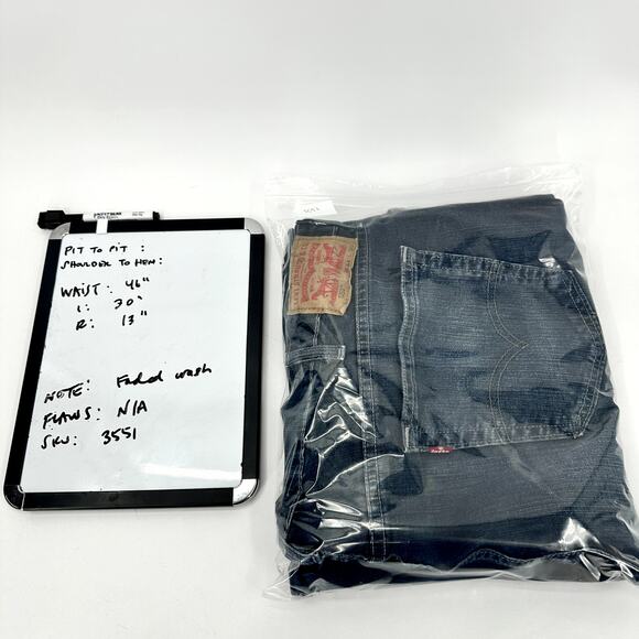 Levi's 559 Jeans Mens 44x30 (46x30 Actual) Relaxed Straight Blue Faded Denim - Picture 7 of 7